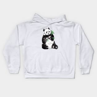 Black and White Big Panda Kids Hoodie